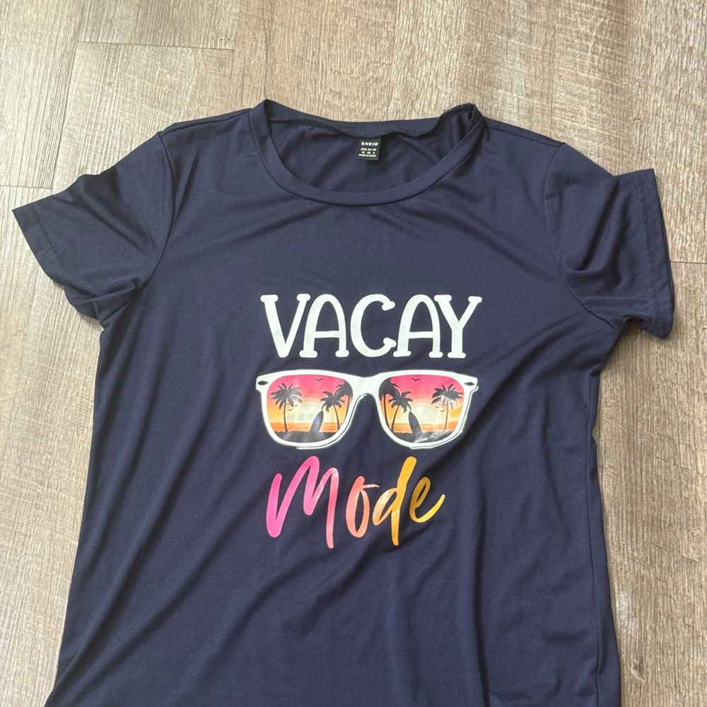 SHEIN Dark Blue Casual Tee